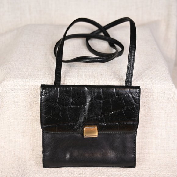 Black Leather Cross Body Bag - Picture 3 of 8